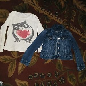 XS gap kids Jean jacket and thermal longsleve